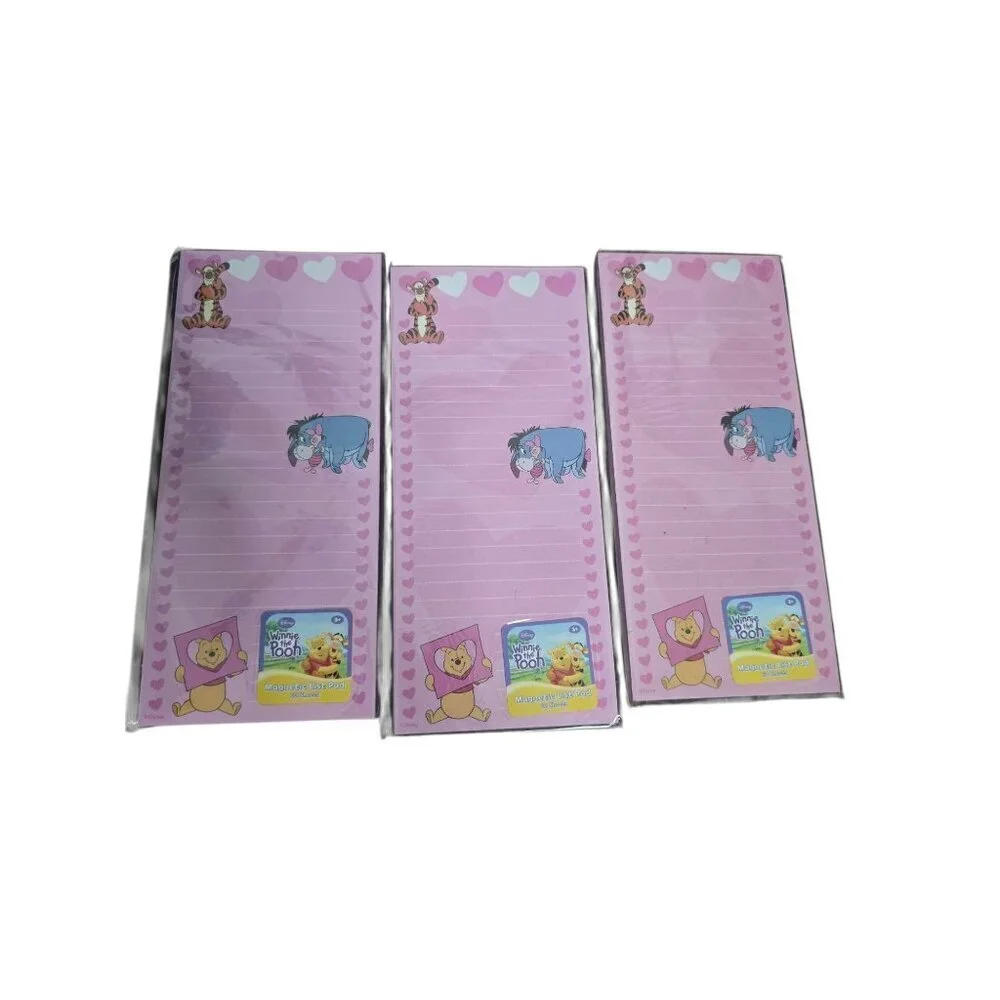 NWT Disney Winnie The Pooh Magnetic Note Pads Pink Set of 3